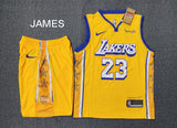 La Lakers Yellow Set - James 23 (Jersey + Shorts)