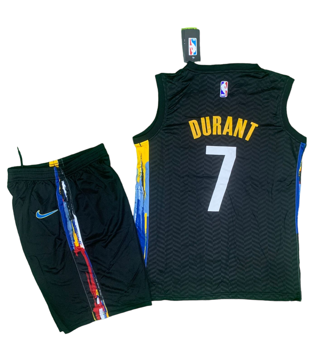 Brooklyn Nets Black Set Durant 7 Jersey Shorts Pro Basketball Store India