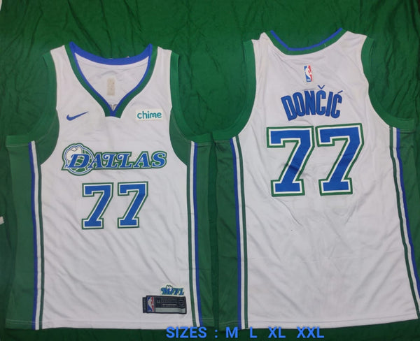 Dallas Mavericks White Set - Doncic 77 (Jersey + Shorts)