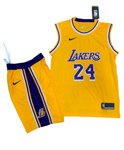 La Lakers Yellow Set - Bryant 24 (Jersey + Shorts)
