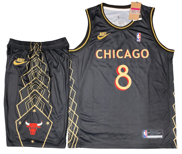 Chicago Bulls Black Set - LAVINE 8 (Jersey + Shorts)