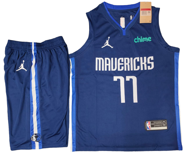 Dallas Mavericks Navy Blue Set - Doncic 77 (Jersey + Shorts)