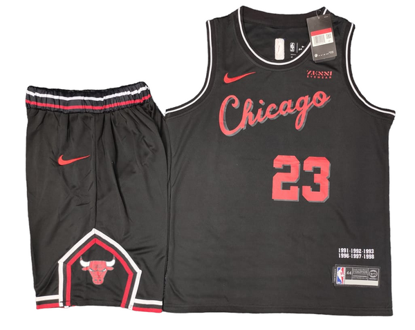 Chicago Bulls Black New Set - Jordan 23 (Jersey + Shorts)