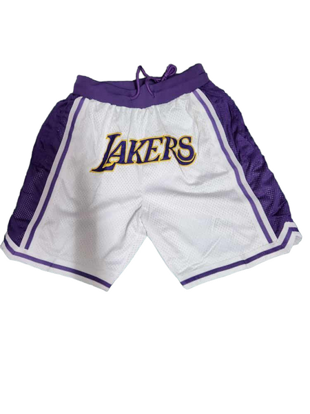 Lakers White Shorts - Master Quality