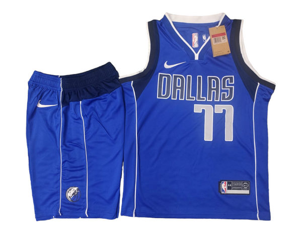 Dallas Mavericks Blue Set - Doncic 77 (Jersey + Shorts)