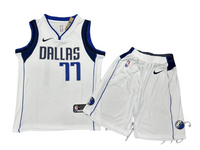 Dallas Mavericks White Set - Doncic 77 (Jersey + Shorts)
