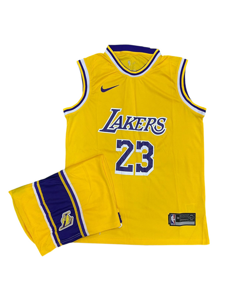 La Lakers Yellow Set - James 23 (Jersey + Shorts)