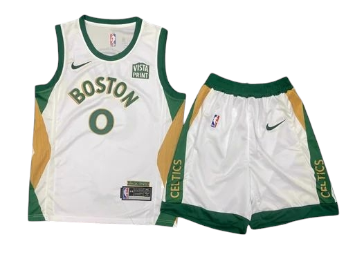 Boston Celtics White Set - Tatum 0 (Jersey + Shorts)