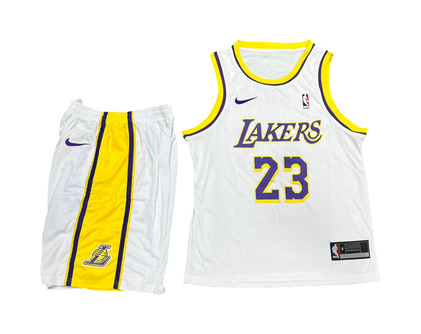 Lakers White Set - James 23 (Jersey + Shorts)